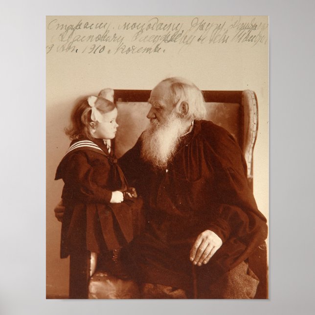 Leon Tolstoi mit seiner Enkelin Tatiana Poster (Vorne)