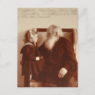 Leon Tolstoi mit seiner Enkelin Tatiana Postkarte