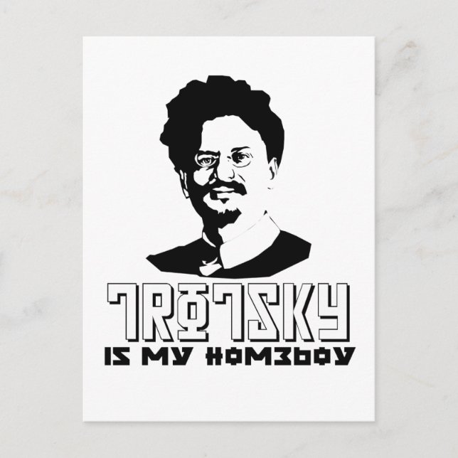 Leon Trotsky ist meine Hausfrau Postkarte (Vorderseite)