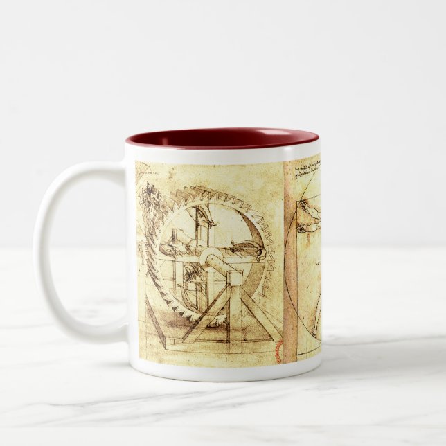 Leonado da Vinci Zeichnungen 4 Zweifarbige Tasse (Links)