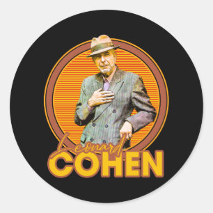 Leonard Cohen 70er Aesthetic Fan Art Runder Aufkleber