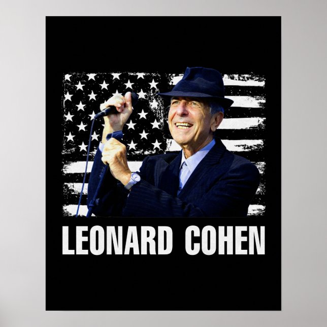 Leonard Cohen American Flag Poster (Vorne)