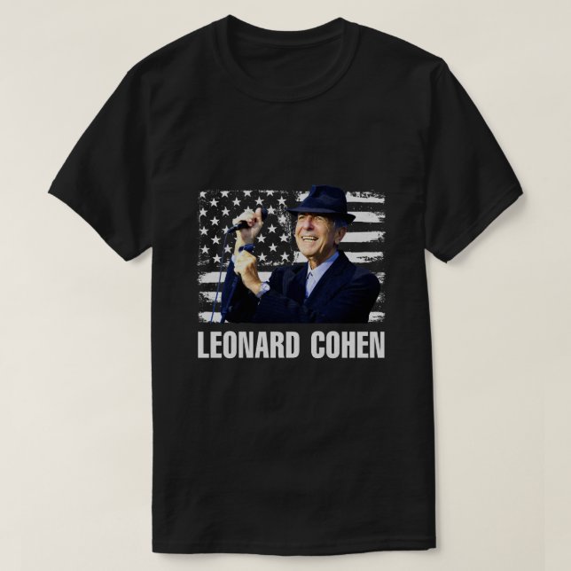 Leonard Cohen American Flag T-Shirt (Design vorne)