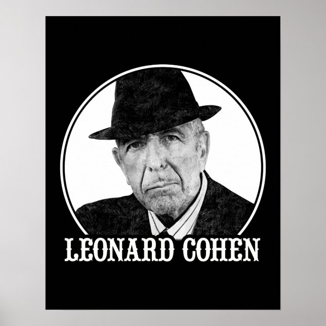 Leonard Cohen Art 60er Style Poster (Vorne)