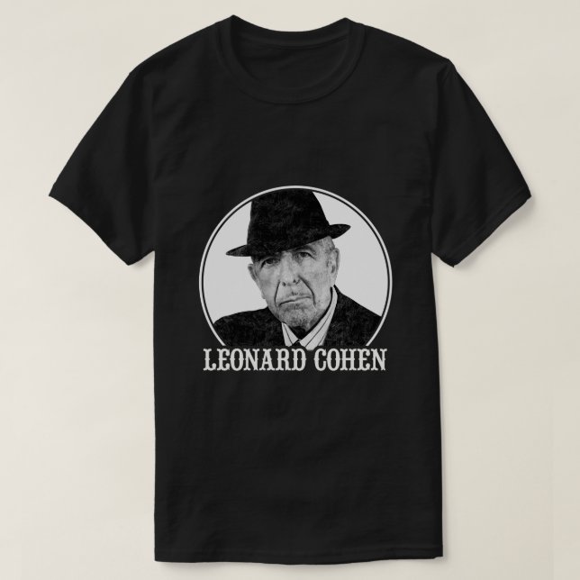 Leonard Cohen Art 60er Style T-Shirt (Design vorne)