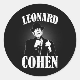Leonard Cohen auf Bühne Zerstörtes T-Shirt Vintag Runder Aufkleber