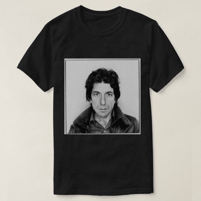 Leonard Cohen Black und White T-Shirt (Design vorne)