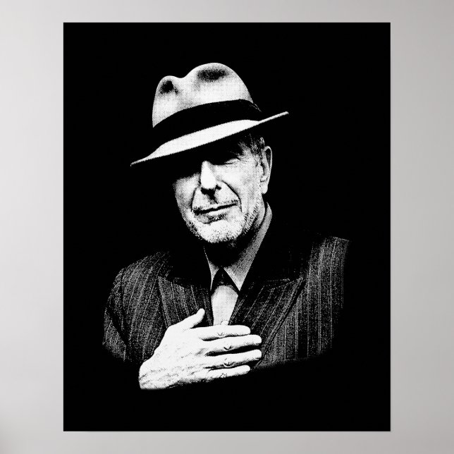 Leonard Cohen - Legende der Schwarzen und Weißen M Poster (Vorne)