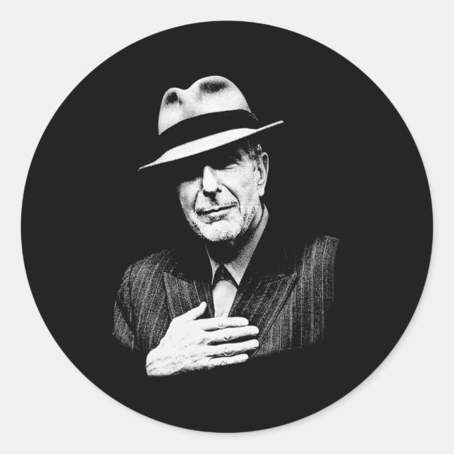 Leonard Cohen - Legende der Schwarzen und Weißen M Runder Aufkleber (Vorderseite)