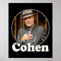 Leonard Cohen Retro Portrait FanArt Tribute
