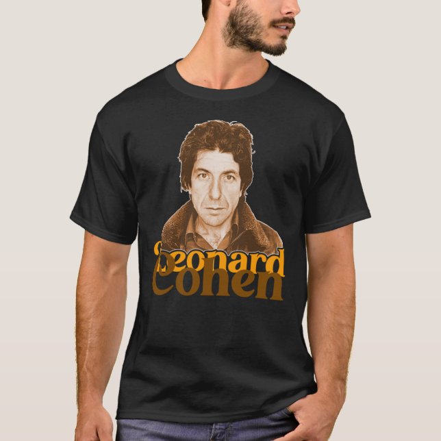 Leonard Cohen Retro Sepia Portrait Fan Tribute    T-Shirt (Vorderseite)