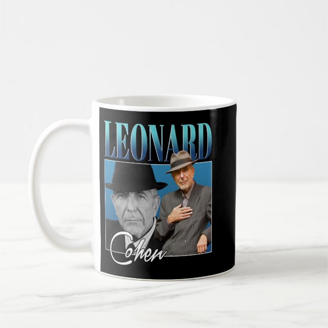 Leonard Cohen Retro Style Geschenke für Fans Kaffeetasse (Links)