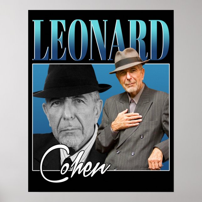 Leonard Cohen Retro Style Geschenke für Fans Poster (Vorne)