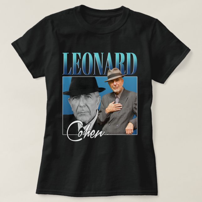 Leonard Cohen Retro Style Geschenke für Fans T-Shirt (Design vorne)