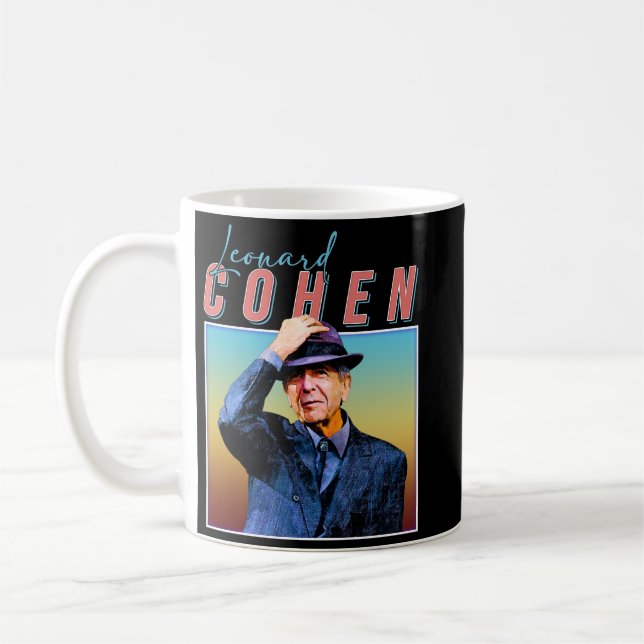 Leonard Cohen Retro Style Music Fan Geschenke Kaffeetasse (Links)