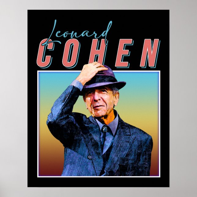 Leonard Cohen Retro Style Music Fan Geschenke Poster (Vorne)