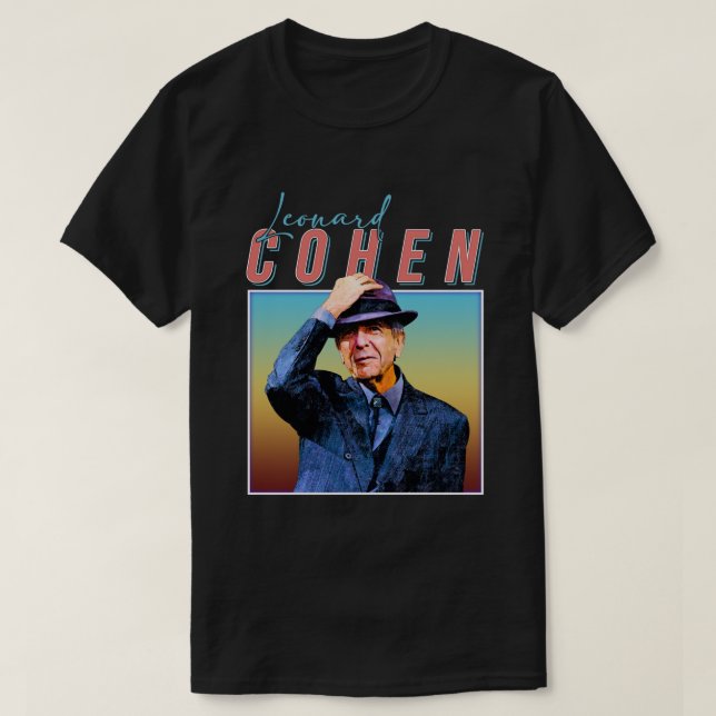 Leonard Cohen Retro Style Music Fan Geschenke T-Shirt (Design vorne)