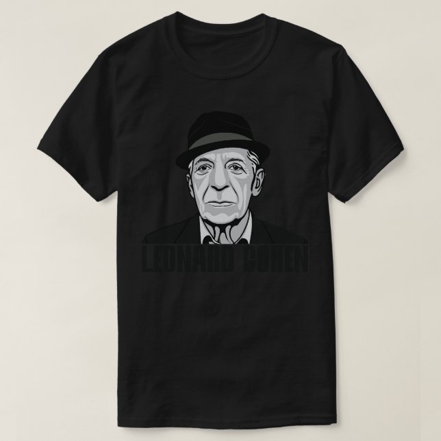 Leonard Cohen Vintag Fan Art T-Shirt (Design vorne)