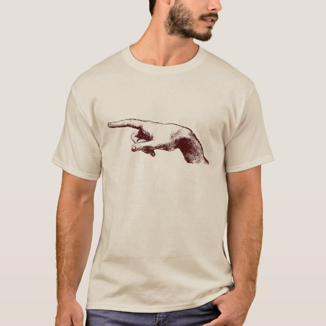 Leonard Da Vinci mit Zeigefinger T - Shirt (Vorderseite)