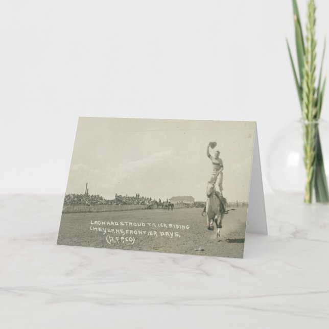 Leonard Stroud trickte beim Reiten. Karte (Vorderseite)