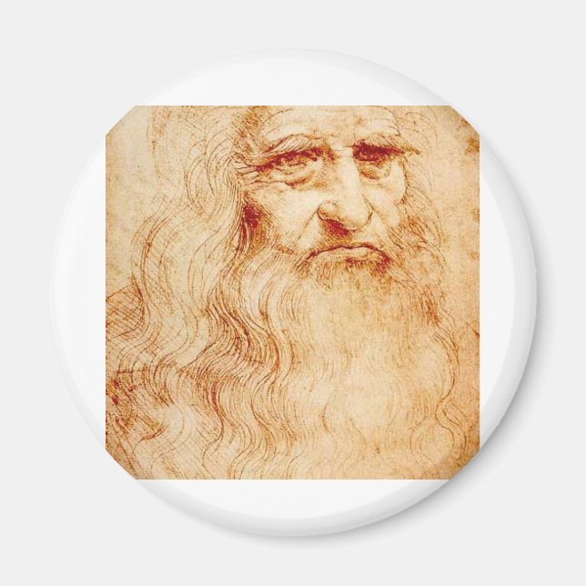 Leonardo da Vinci, angebliches Selbstportrait. Magnet (Vorne)