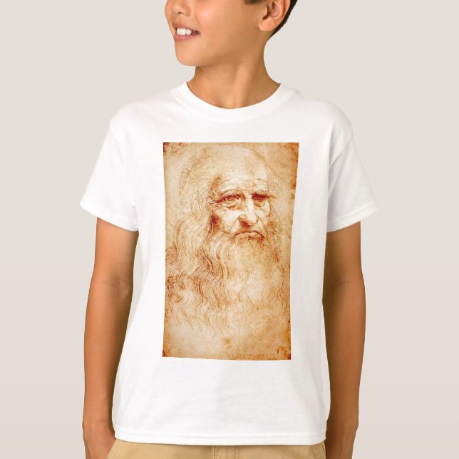 Leonardo da Vinci, angebliches Selbstportrait. T-Shirt (Vorderseite)