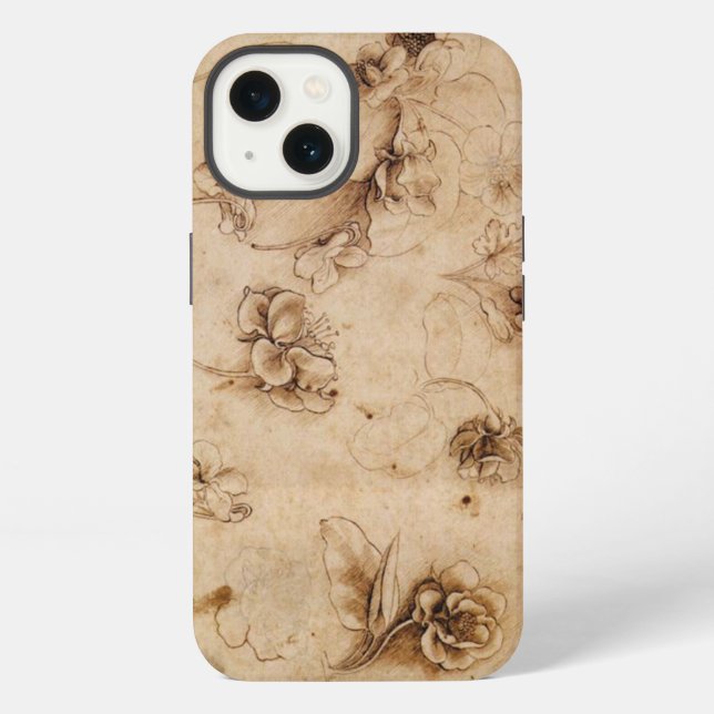 Leonardo Da Vinci Blumen iPhone Hülle (Rückseite)
