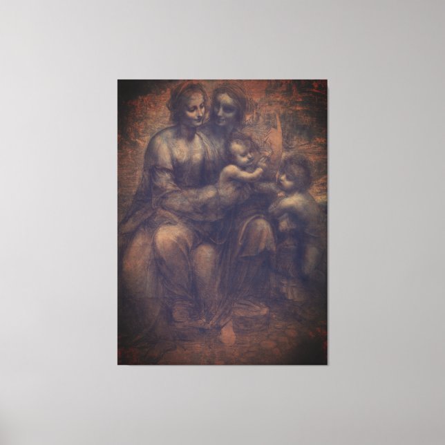 Leonardo da Vinci Burlington-Karton Anna Selbdritt Leinwanddruck (Vorderseite)