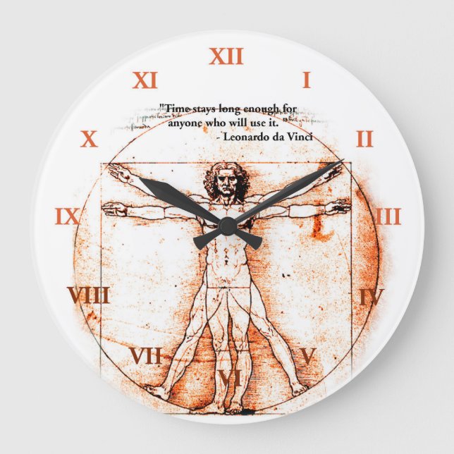 Leonardo da Vinci Clock Große Wanduhr (Vorderseite)