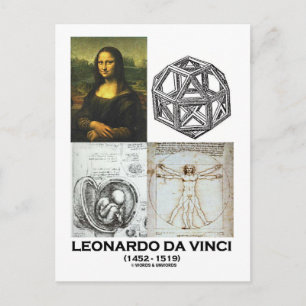 Leonardo da Vinci Collage (Sammlung der Werke) Postkarte