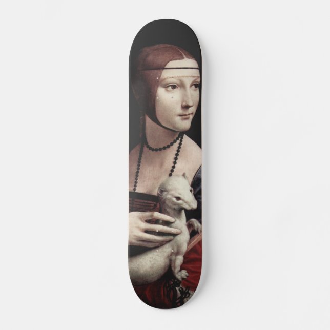 Leonardo da Vinci - Dame mit einem Ermine Skateboard (Vorderseite)