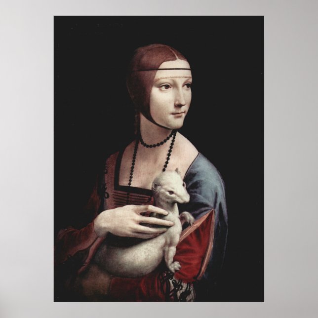 Leonardo Da Vinci - Dame mit Ermine Poster (Vorne)