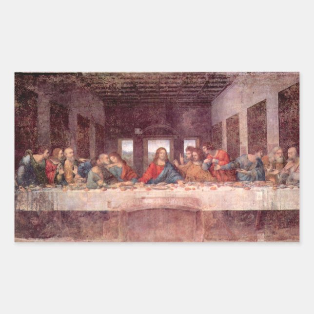Leonardo da Vinci - Das letzte Abendessen Rechteckiger Aufkleber (Vorderseite)