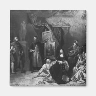 Leonardo da Vinci, der das Gioconda malt Magnet