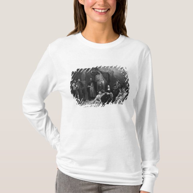 Leonardo da Vinci, der das Gioconda malt T-Shirt (Vorderseite)