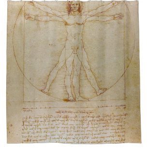 Leonardo Da Vinci, Der viruvianische Mann, Renaiss Duschvorhang