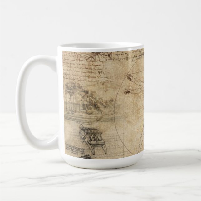 Leonardo Da Vinci Der Vitruvian Mann Kaffeetasse (Links)