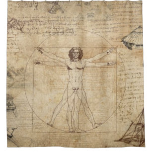 Leonardo da Vinci Der Vitruvianische Mann Duschvorhang
