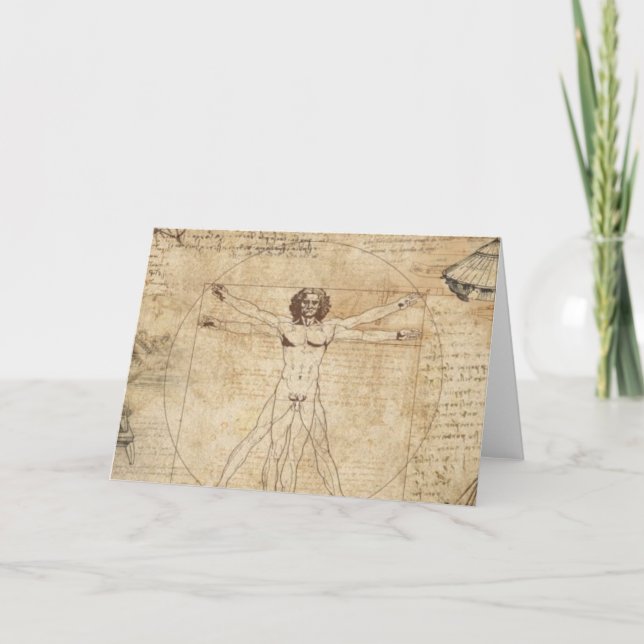 Leonardo da Vinci Der Vitruvianische Mann Karte (Vorderseite)
