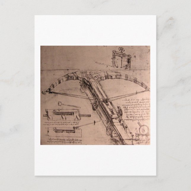 Leonardo da Vinci, Design für einen enormen Armbru Postkarte (Vorderseite)