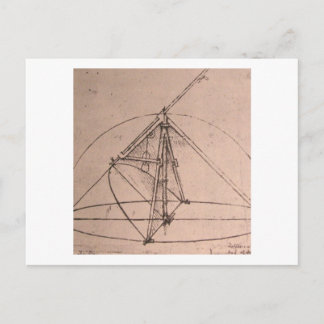 Leonardo da Vinci, Design für einen Parabolkompass Postkarte