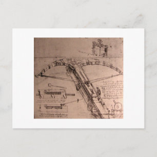 Leonardo da Vinci, Design für einen riesigen Armbr Postkarte