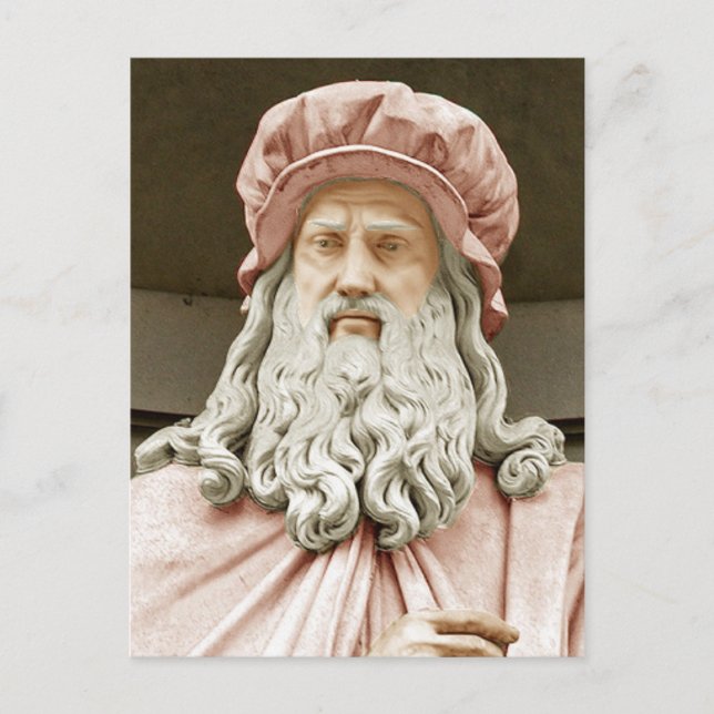 Leonardo da Vinci färbte sich mit Rose-Strumpfhose Postkarte (Vorderseite)