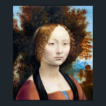 Leonardo da Vinci - Ginevra de' Benci, Poster<br><div class="desc">Leonardo da Vincis Gemälde,  Ginevra de' Benci,  berühmtes Portraitgemälde, </div>