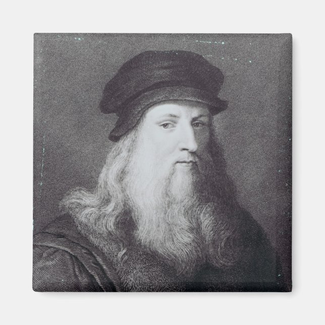 Leonardo da Vinci, graviert von Raphael Magnet (Vorne)
