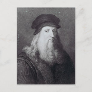 Leonardo da Vinci, graviert von Raphael Postkarte
