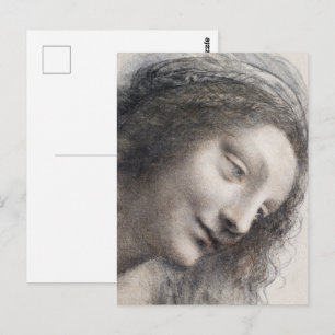 Leonardo da Vinci Kopf der Jungfrau Skizze Kunst Postkarte