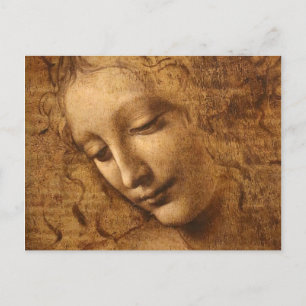 Leonardo Da Vinci Kopf einer Frau Postkarte