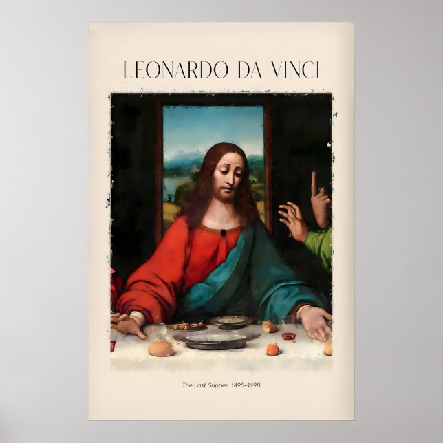 Leonardo da Vinci Kunstprint - Das letzte Abendmah Poster (Vorne)