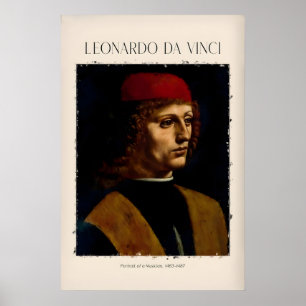 Leonardo da Vinci Kunstprint - Porträt eines Poster